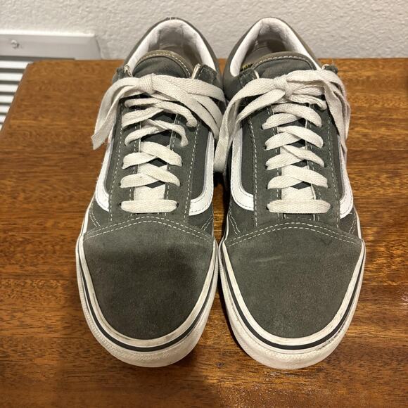 Vans Old Skool Shoes Mens Sz 5.5 Womens 7 Olive Green Suede Canvas Skate Casual - Picture 2 of 9